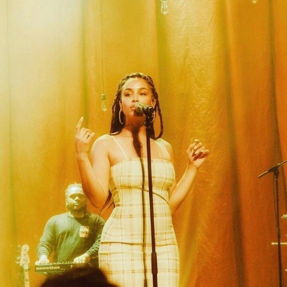 Tight mini dress Jorja Smith style. Tartan traditional British yellow pattern. - Picture 4 of 4